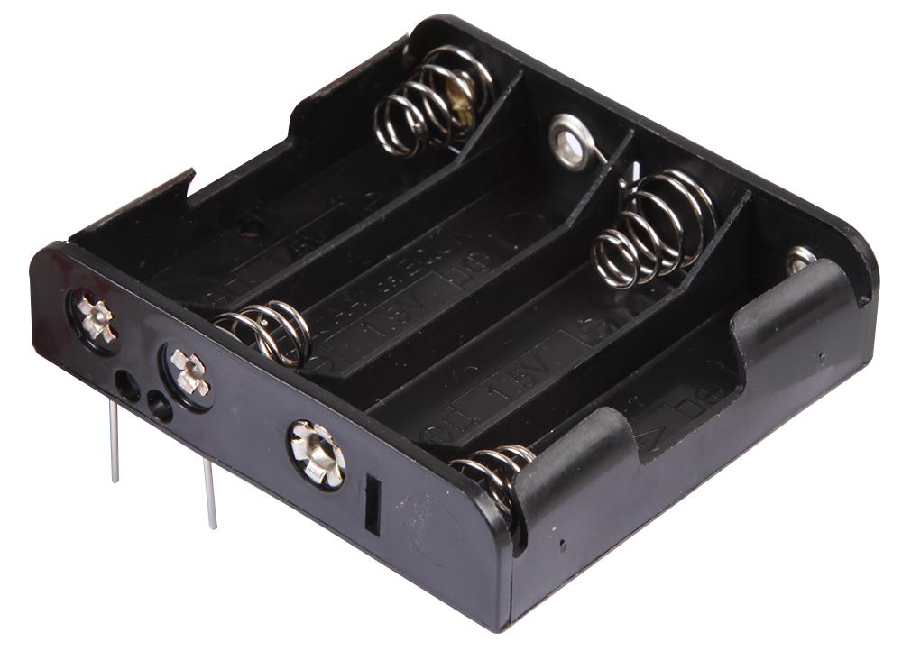4 x AA Battery Holder, THT