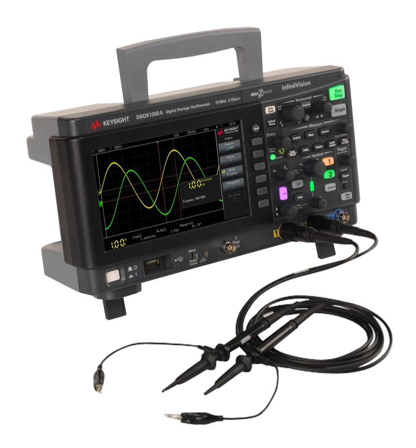 Digital Oscilloscope, InfiniiVision 1202X Series, 2 Analogue, 1 Ext Trigger, 70 MHz, 2 GSPS