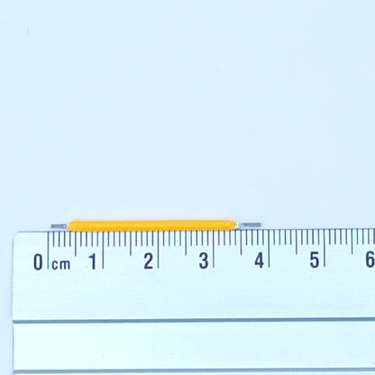 Ruler with a yellow LED on a light blue background