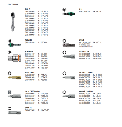 Socket & Bit Set, Tool-Check PLUS, 1/4" Drive, 39 Pieces