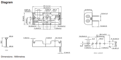 2 x AA Battery Holder, THT