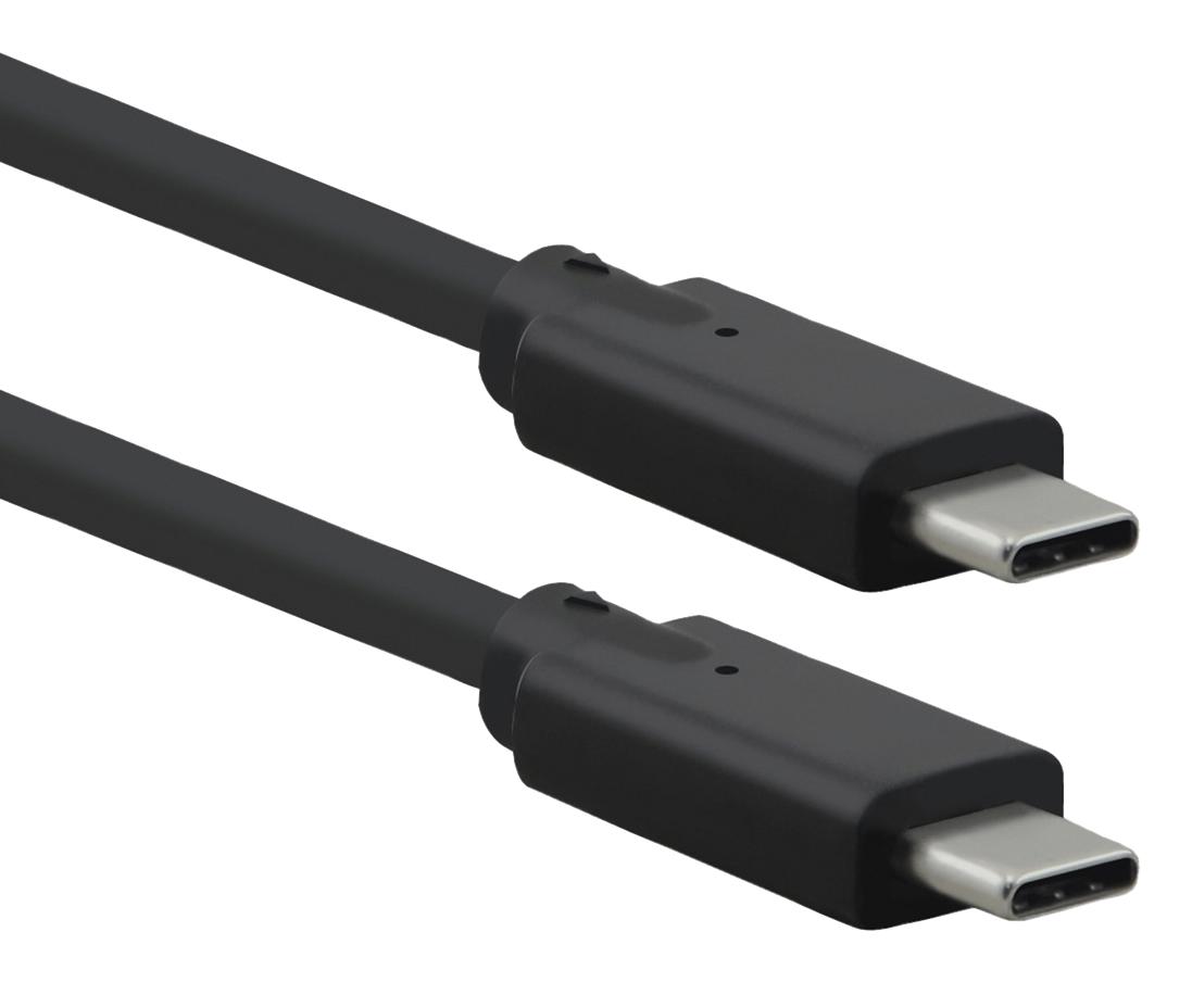 USB Type-C to Type-C cable, USB 3.2 Gen 2, black, E-marked, supports 20Gbps data transfer and 5A charging, available in 1m and 1.5m lengths