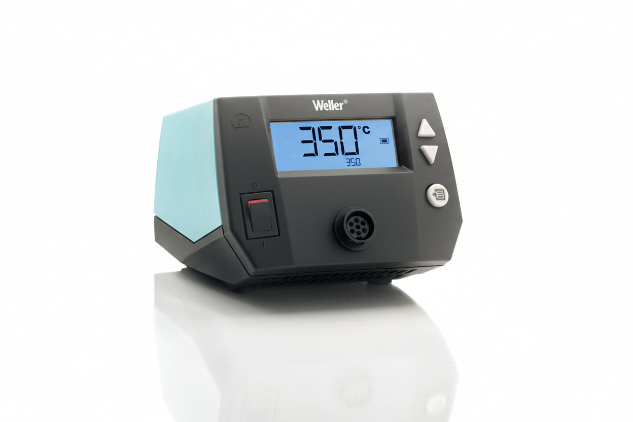Digital temperature controller with display on a white background
